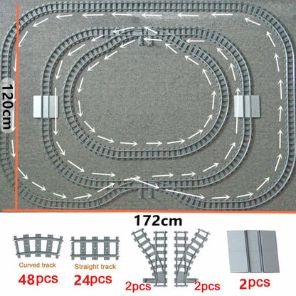 City Rail Flexible Tracks for Lego Kit Train Building Blocks Sets DIY - 20 Sets!