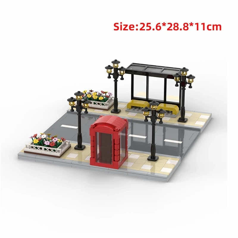 MOC City Road Traffic Lights Sign Street para Lego Kit Building Blocks Sets DIY