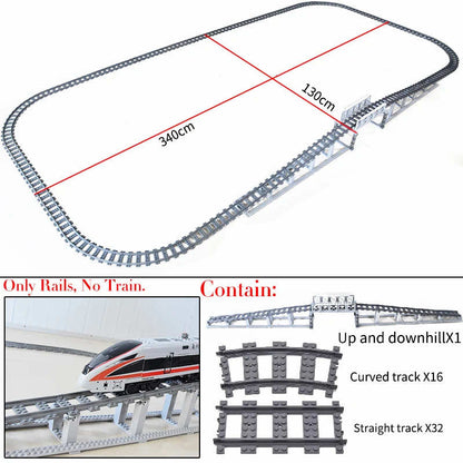 Track Straight Curved Crossing Rail for Lego Train Building Block DIY - 60 Sets!