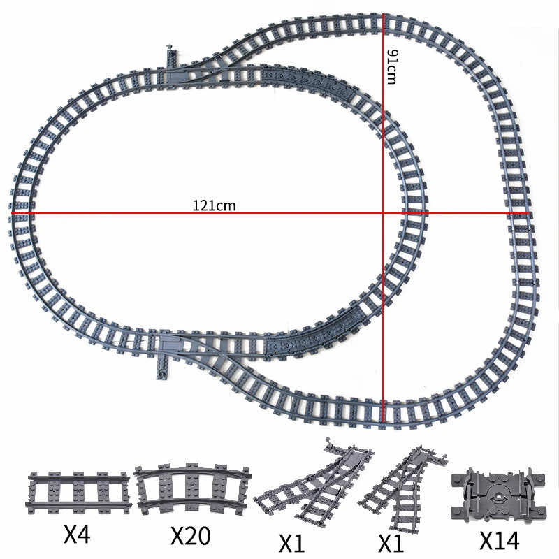 Track Straight Curved Crossing Rail for Lego Train Building Block DIY - 60 Sets!