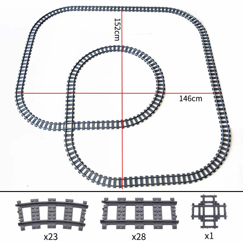 Track Straight Curved Crossing Rail for Lego Train Building Block DIY - 60 Sets!