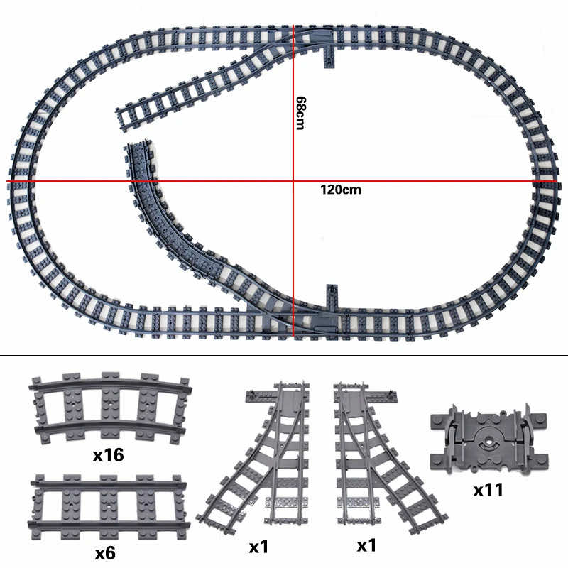 Track Straight Curved Crossing Rail for Lego Train Building Block DIY - 60 Sets! | The Drift Art Co. 28