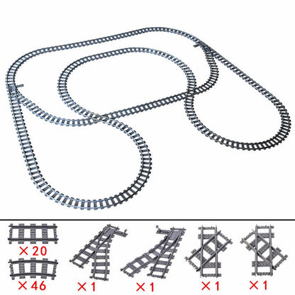 Track Straight Curved Crossing Rail for Lego Train Building Block DIY - 60 Sets!