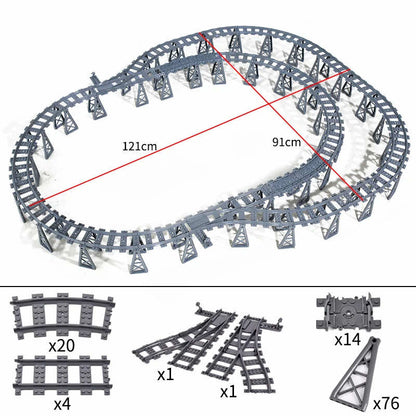 Track Straight Curved Crossing Rail for Lego Train Building Block DIY - 60 Sets!