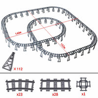 Track Straight Curved Crossing Rail for Lego Train Building Block DIY - 60 Sets! | The Drift Art Co. 42