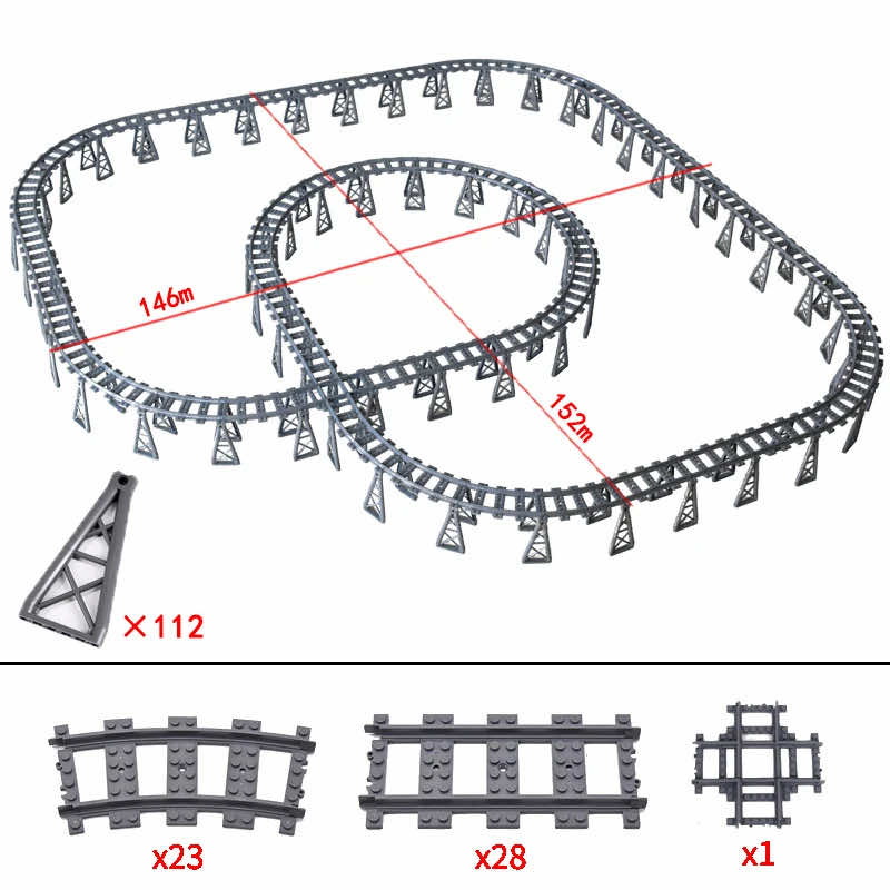 Track Straight Curved Crossing Rail for Lego Train Building Block DIY - 60 Sets! | The Drift Art Co. 42