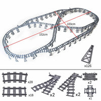 Track Straight Curved Crossing Rail for Lego Train Building Block DIY - 60 Sets! | The Drift Art Co. 43