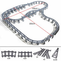Track Straight Curved Crossing Rail for Lego Train Building Block DIY - 60 Sets! | The Drift Art Co. 44