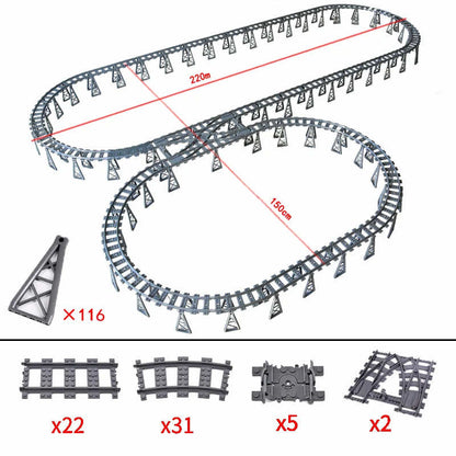 Track Straight Curved Crossing Rail for Lego Train Building Block DIY - 60 Sets!