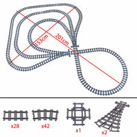 Track Straight Curved Crossing Rail for Lego Train Building Block DIY - 60 Sets! | The Drift Art Co. 46
