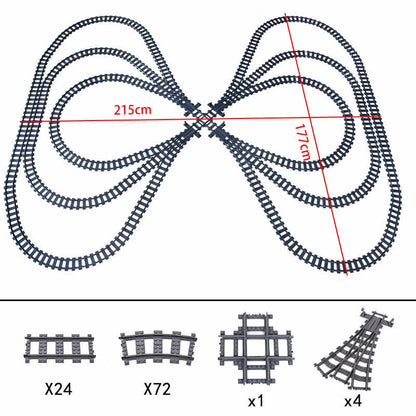 Track Straight Curved Crossing Rail for Lego Train Building Block DIY - 60 Sets!