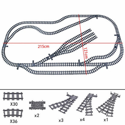 Track Straight Curved Crossing Rail for Lego Train Building Block DIY - 60 Sets!