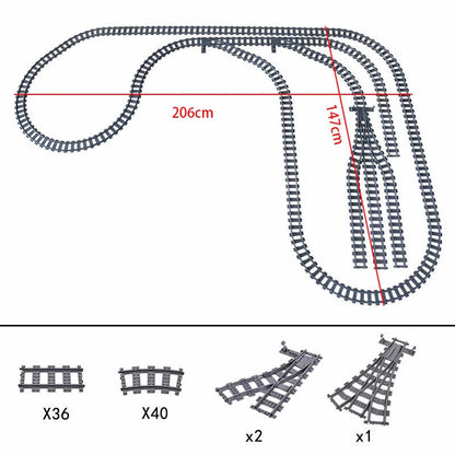 Track Straight Curved Crossing Rail for Lego Train Building Block DIY - 60 Sets!