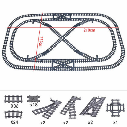 Track Straight Curved Crossing Rail for Lego Train Building Block DIY - 60 Sets!