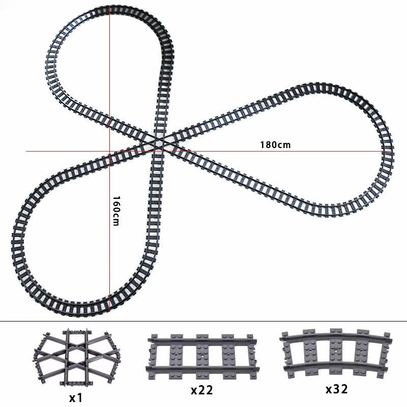 Track Straight Curved Crossing Rail for Lego Train Building Block DIY - 60 Sets!