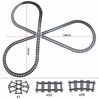 Track Straight Curved Crossing Rail for Lego Train Building Block DIY - 60 Sets! | The Drift Art Co. 54