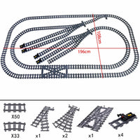 Track Straight Curved Crossing Rail for Lego Train Building Block DIY - 60 Sets! | The Drift Art Co. 57
