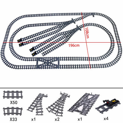 Track Straight Curved Crossing Rail for Lego Train Building Block DIY - 60 Sets!