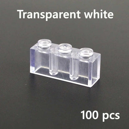 Transparent Blue & White Thick Brick Educational Building Blocks Bricks Toy DIY