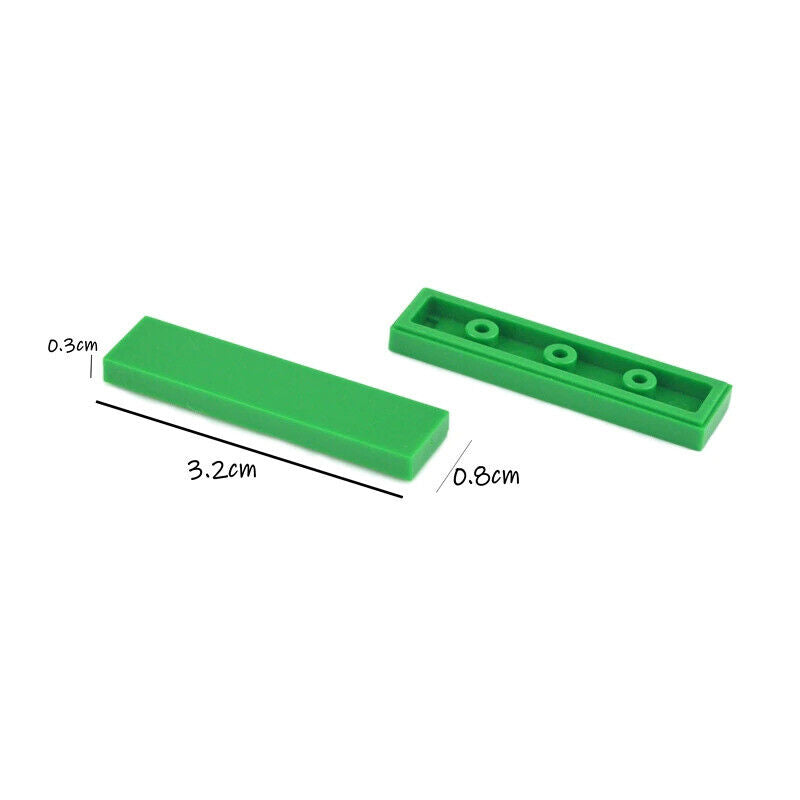 100pcs Ceramic Flat Tile 1x4 2431 Building Blocks Bricks Toy DIY - Many colors -  - The Drift Art Co.