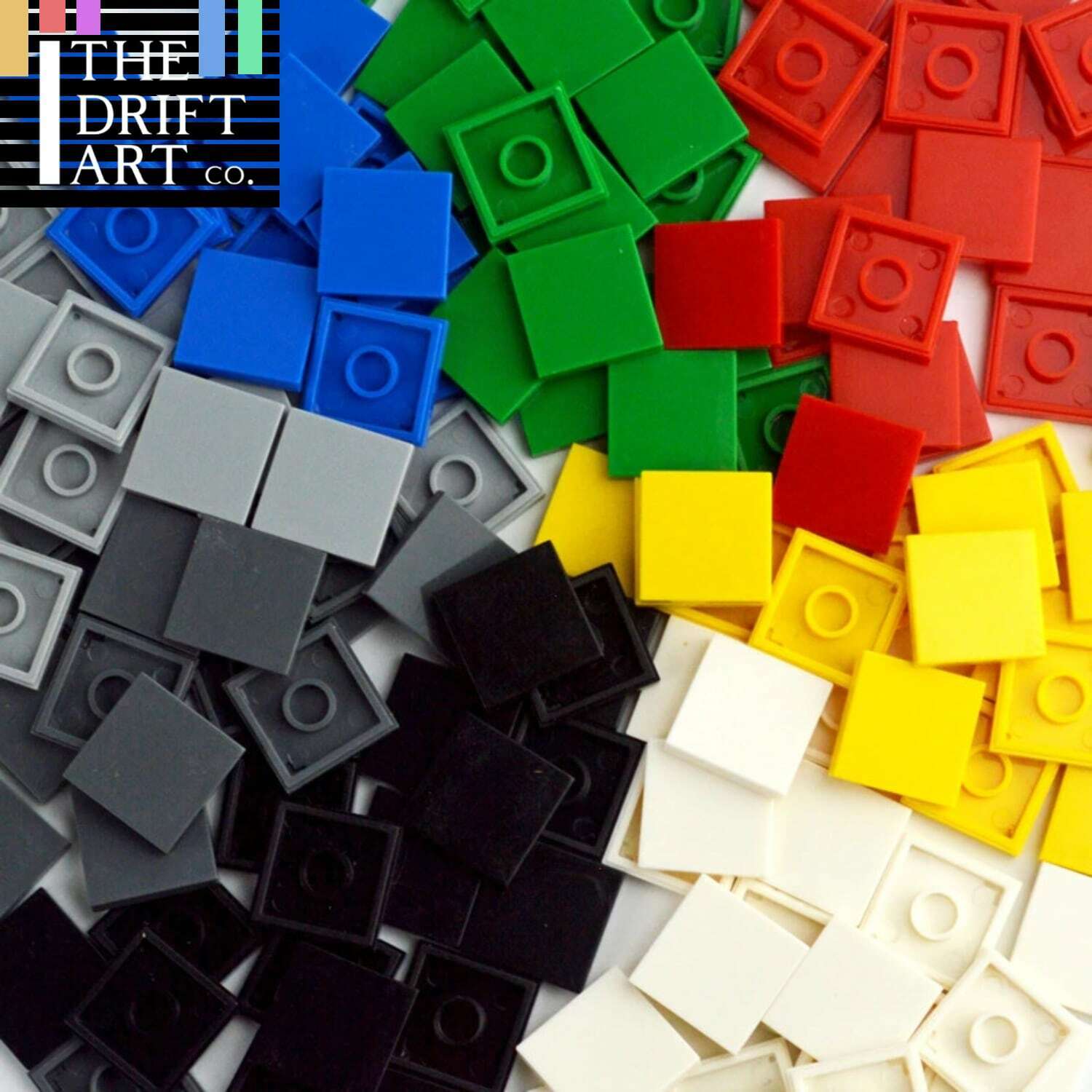 100pcs Ceramic Flat Tile 2x2 3068 Building Blocks Bricks Toy DIY - Many colors -  - The Drift Art Co.