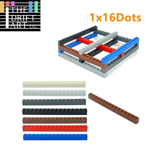 10pcs Classic Style 1x16 2465 Building Blocks Thick Bricks  - Various Colors -  - The Drift Art Co.