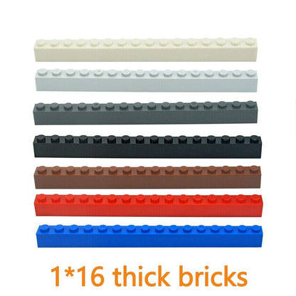10pcs Classic Style 1x16 2465 Building Blocks Thick Bricks  - Various Colors -  - The Drift Art Co.