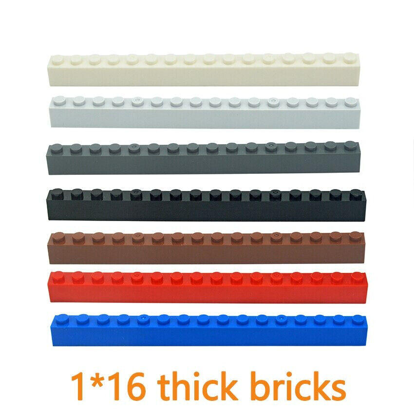 10pcs Classic Style 1x16 2465 Building Blocks Thick Bricks  - Various Colors - Minifigure -  - The Drift Art Co.