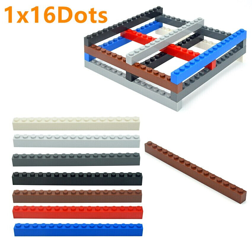 10pcs Classic Style 1x16 2465 Building Blocks Thick Bricks  - Various Colors - Minifigure -  - The Drift Art Co.