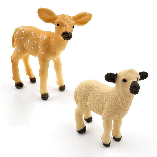 1pc Alpaca Warthog Sheep Deer Fox Monkey Animal Miniature Art Toy Figure Doll