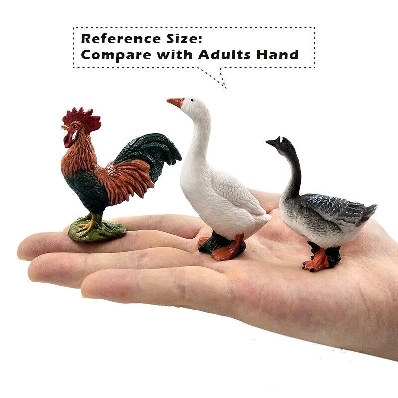 1pc Simulation Chicken Duck Goose Figurine Animal Miniature Art Toy Figure Doll - Action Figure -  - The Drift Art Co.