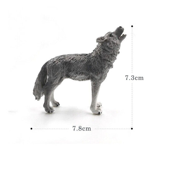 1pc Simulation Leopard Wolf Black Panther Animal Miniature Art Toy Figure Doll