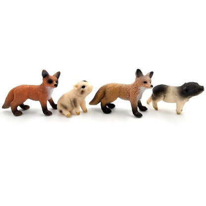 1pc Simulation Mini Fox Pig Porket Farm Animal Miniature Art Toy Figure Doll -  - The Drift Art Co.