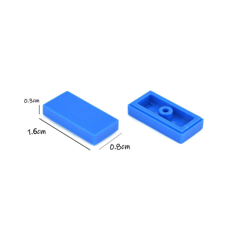 200pcs Ceramic Smooth Flat Tile 1x2 Building Blocks Bricks Toy DIY - Many colors -  - The Drift Art Co.