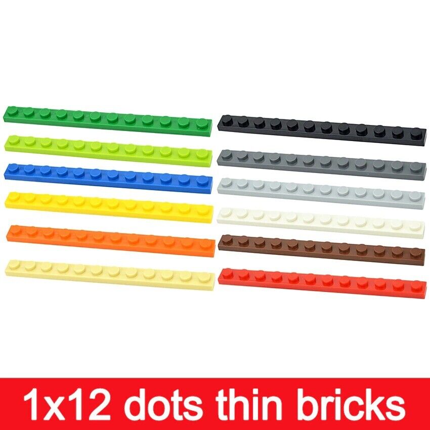 20pcs Thin 60479 Plate 1 X 12 Dots For LEGO Building Blocks Bricks Set DIY - Minifigure -  - The Drift Art Co.