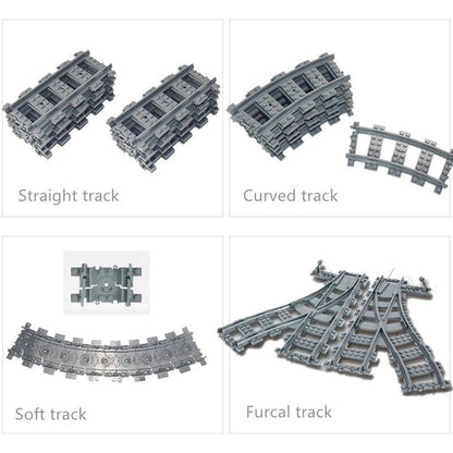 Bridge Tracks w/ Rock for Lego Kit Train Building Blocks Sets DIY - 20 Sets! - The Drift Art Co.