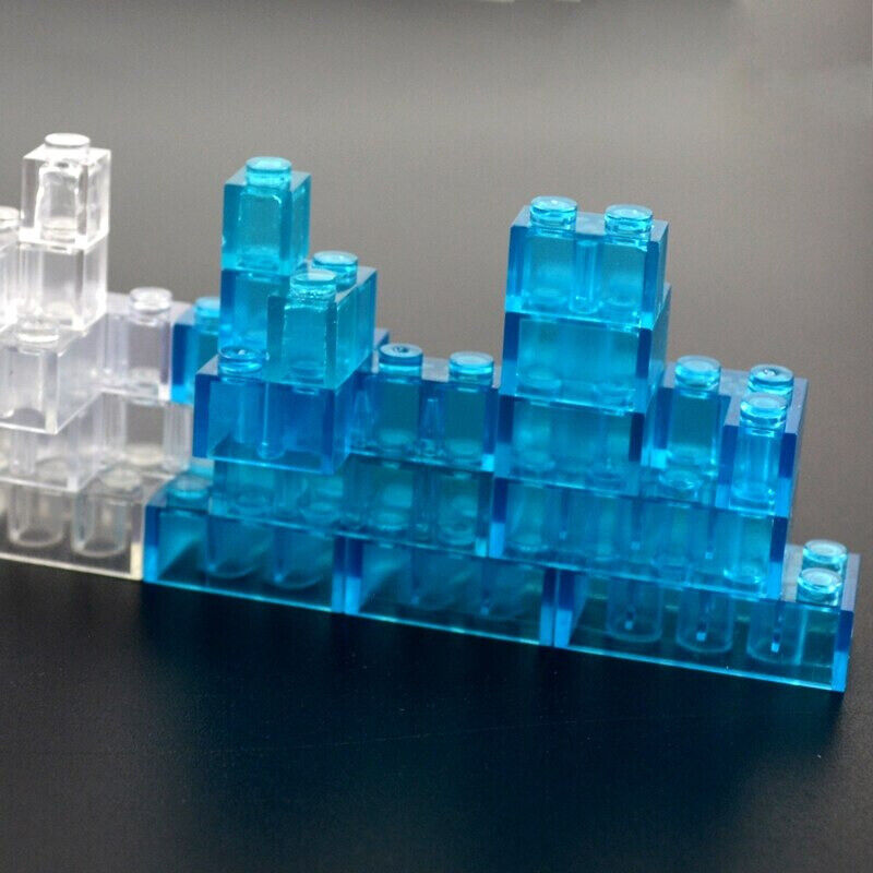 Transparent Blue & White Thick Brick Educational Building Blocks Bricks Toy DIY - The Drift Art Co.