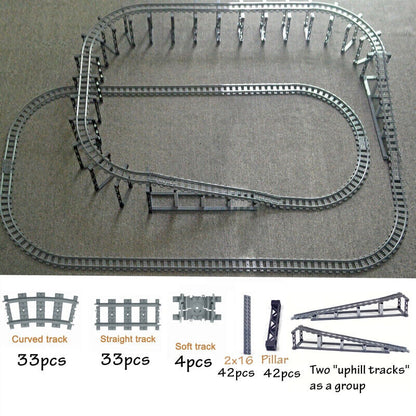 City Rail Flexible Tracks for Lego Kit Train Building Blocks Sets DIY - 20 Sets! - The Drift Art Co.