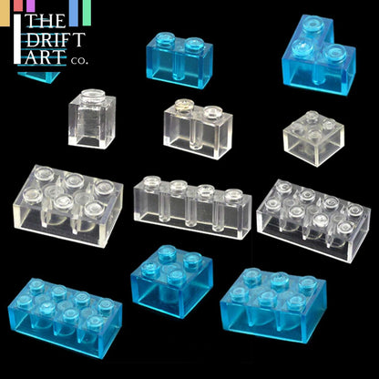 Transparent Blue & White Thick Brick Educational Building Blocks Bricks Toy DIY - The Drift Art Co.