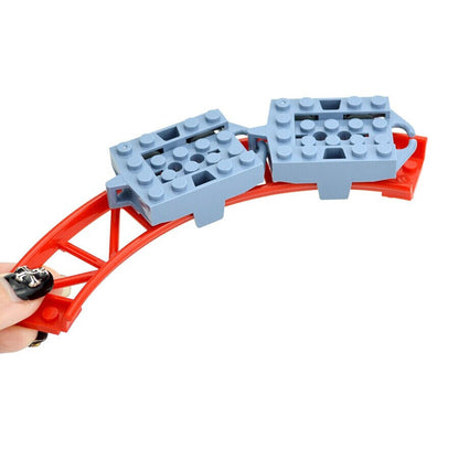 4pc Roller Coaster Rail Bow Slope w Shaft for Lego Kit Building Blocks Brick Set - The Drift Art Co.