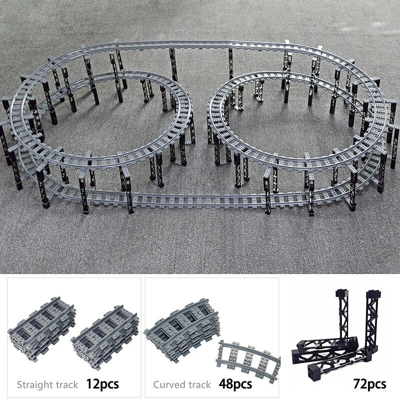 City Rail Flexible Tracks for Lego Kit Train Building Blocks Sets DIY - 20 Sets! | The Drift Art Co. 3
