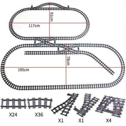 Track Straight Curved Crossing Rail for Lego Train Building Block DIY - 60 Sets! - The Drift Art Co.