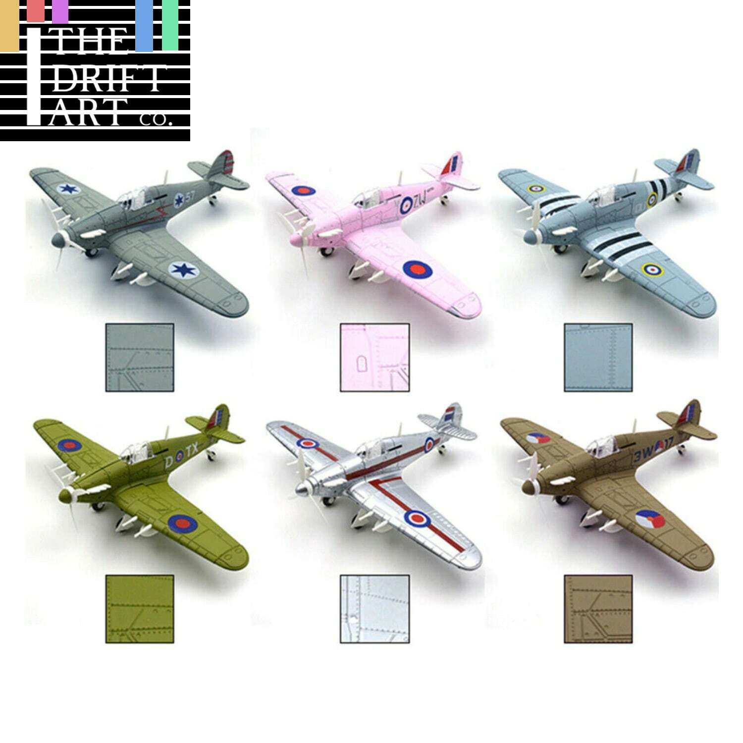 1pc 1/48 Scale British Hurricane Fighter Aircraft Plane Assembly Kit Model Toy - The Drift Art Co.