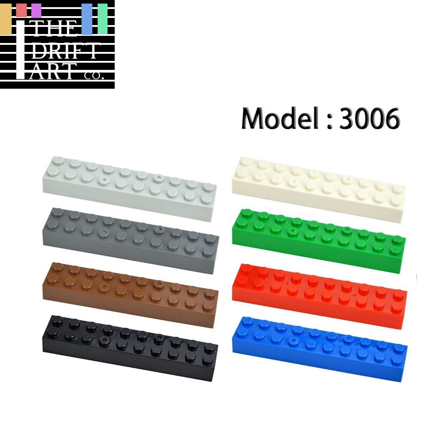 10pcs 2x10 Thick 3006 Brick Basic Building Blocks Bricks Toy DIY - 8 Colors!! - The Drift Art Co.