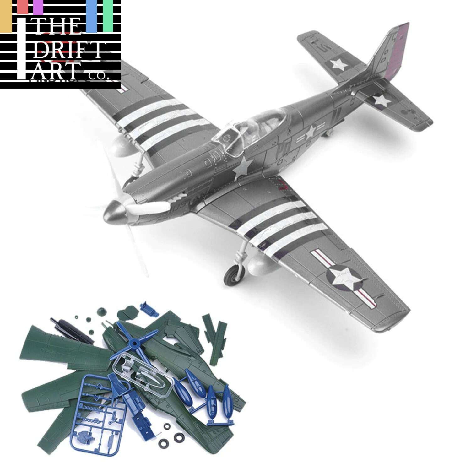 1/48 Scale 4D US P-51D Mustang Fighter Aircraft Plane Assembly Kit Model Art Toy - The Drift Art Co.