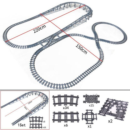 Track Straight Curved Crossing Rail for Lego Train Building Block DIY - 60 Sets! - The Drift Art Co.