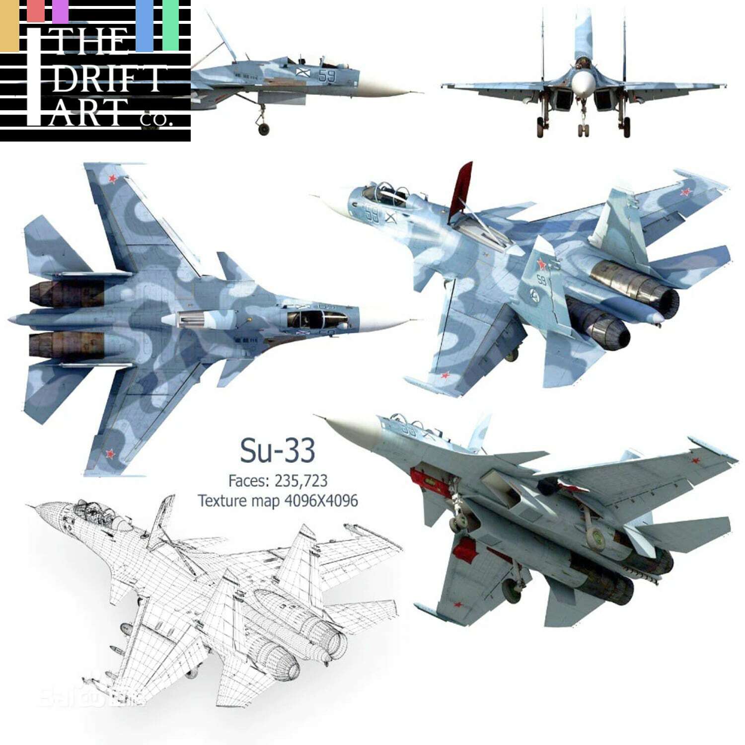 1/165 4D Su-33 Carrier-based fighter Aircraft Plane  Assembly Kit Model Art Toy | The Drift Art Co. 1