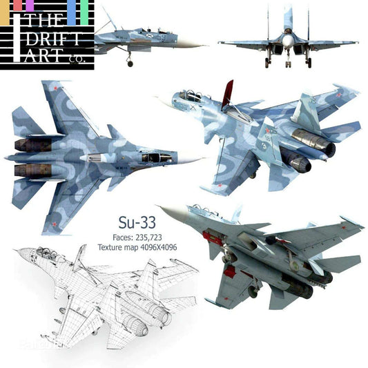 1/165 4D Su-33 Carrier-based fighter Aircraft Plane  Assembly Kit Model Art Toy - The Drift Art Co.