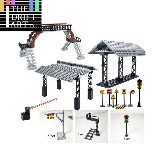Bridge Tracks w/ Rock for Lego Kit Train Building Blocks Sets DIY - 20 Sets!