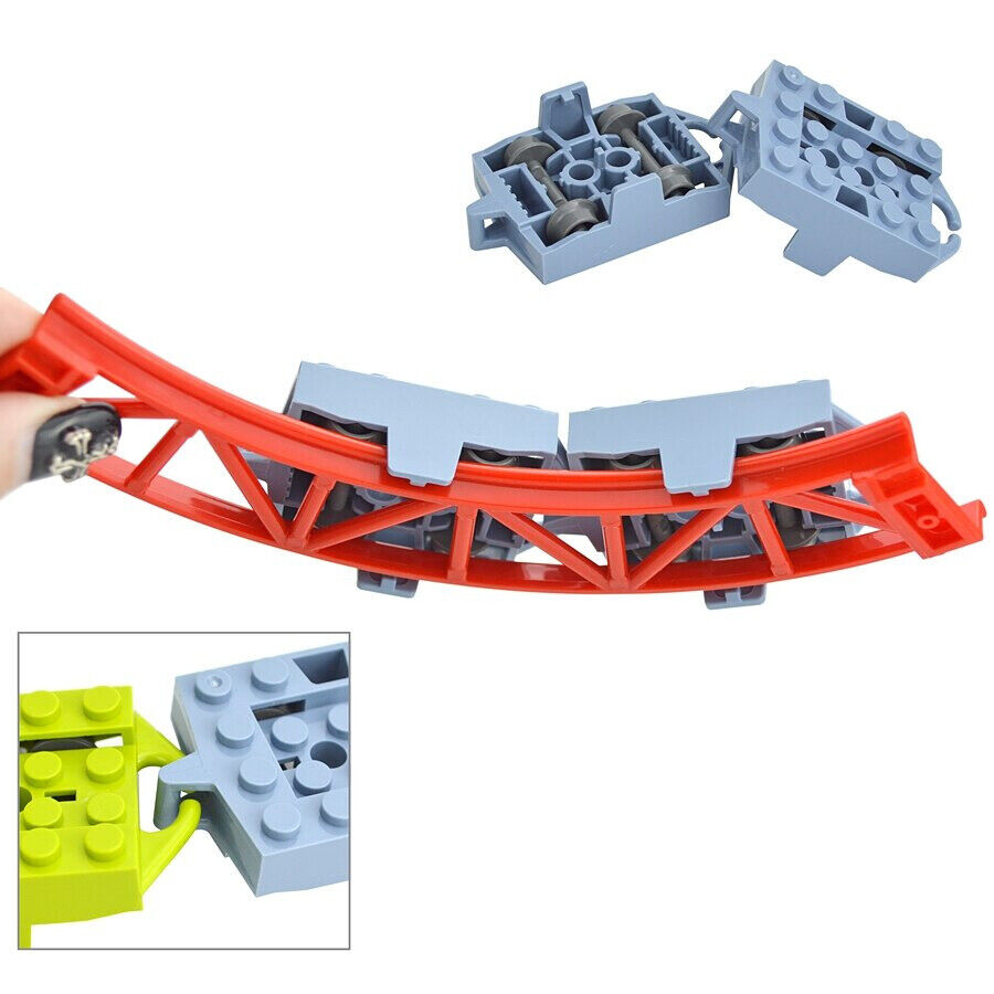 4pc Roller Coaster Rail Bow Slope w Shaft for Lego Kit Building Blocks Brick Set - The Drift Art Co.